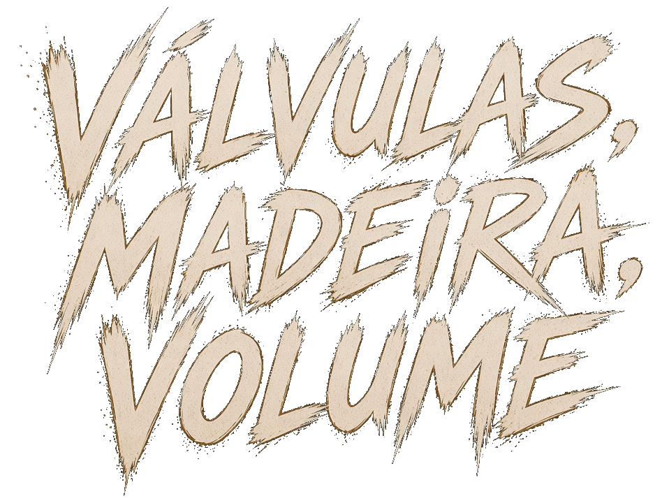 Válvulas, madeira, volume